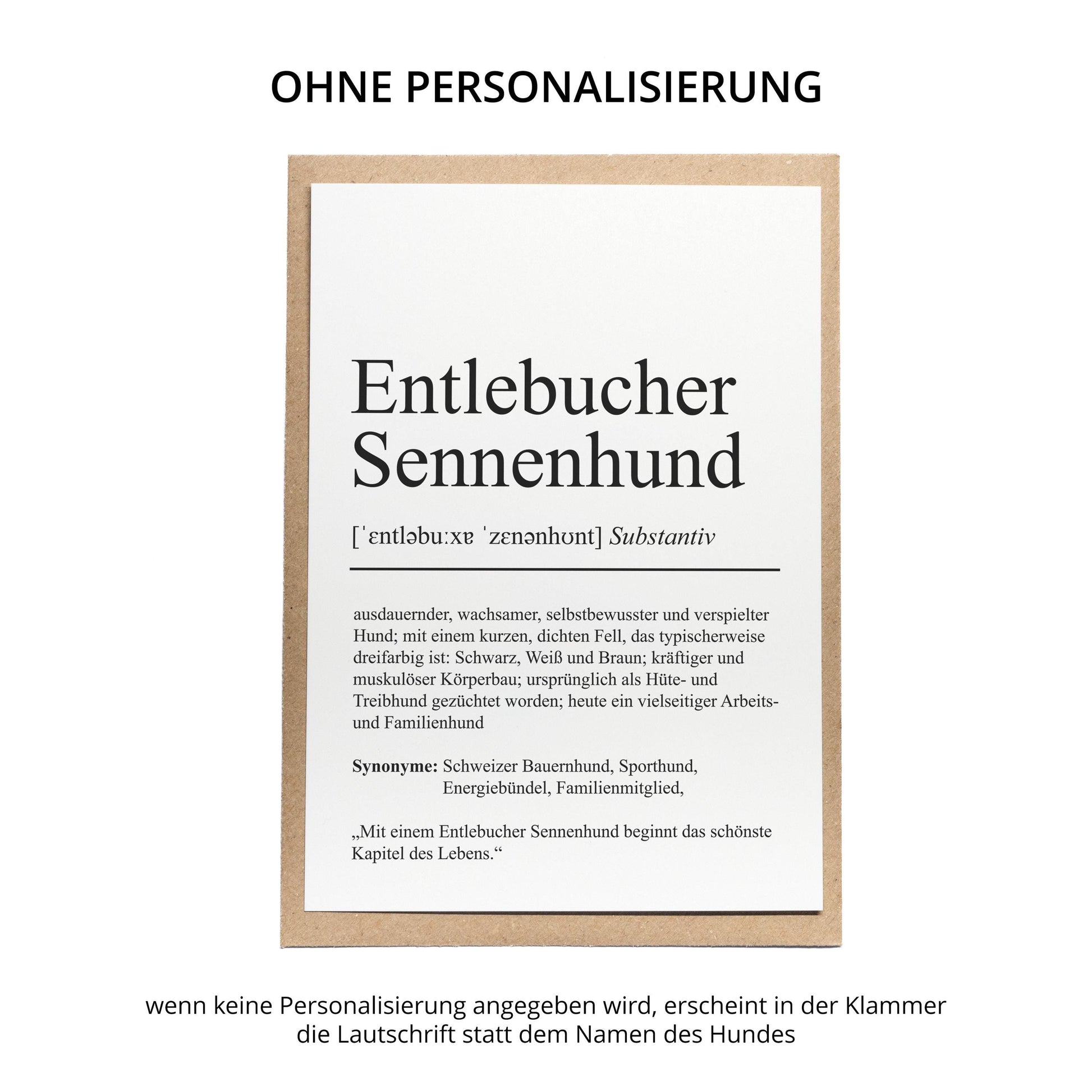 Entlebucher Sennenhund Definition Karte personalisierbar mit Name Hunde Rasse Grußkarte Geschenk Hundebesitzer Karte Geburtstag Geschenk