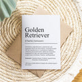 Golden Retriever Definition Karte personalisierbar mit Name Hunde Rasse Grußkarte Geschenk Hundebesitzer Karte Geburtstag Geschenk
