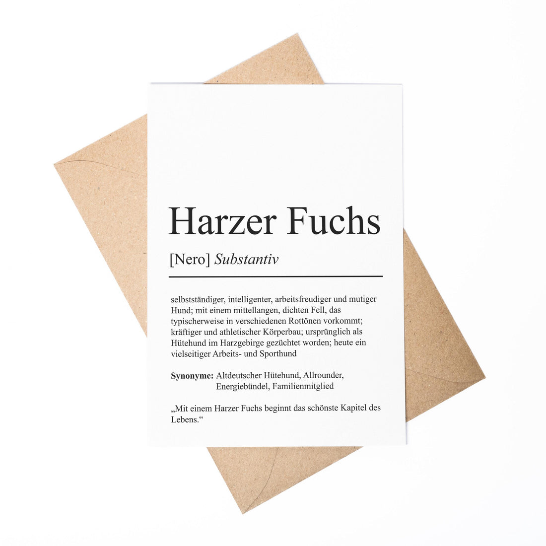 Harzer Fuchs Definition Karte personalisierbar mit Name Hunde Rasse Grußkarte Geschenk Hundebesitzer Karte Geburtstag Geschenk