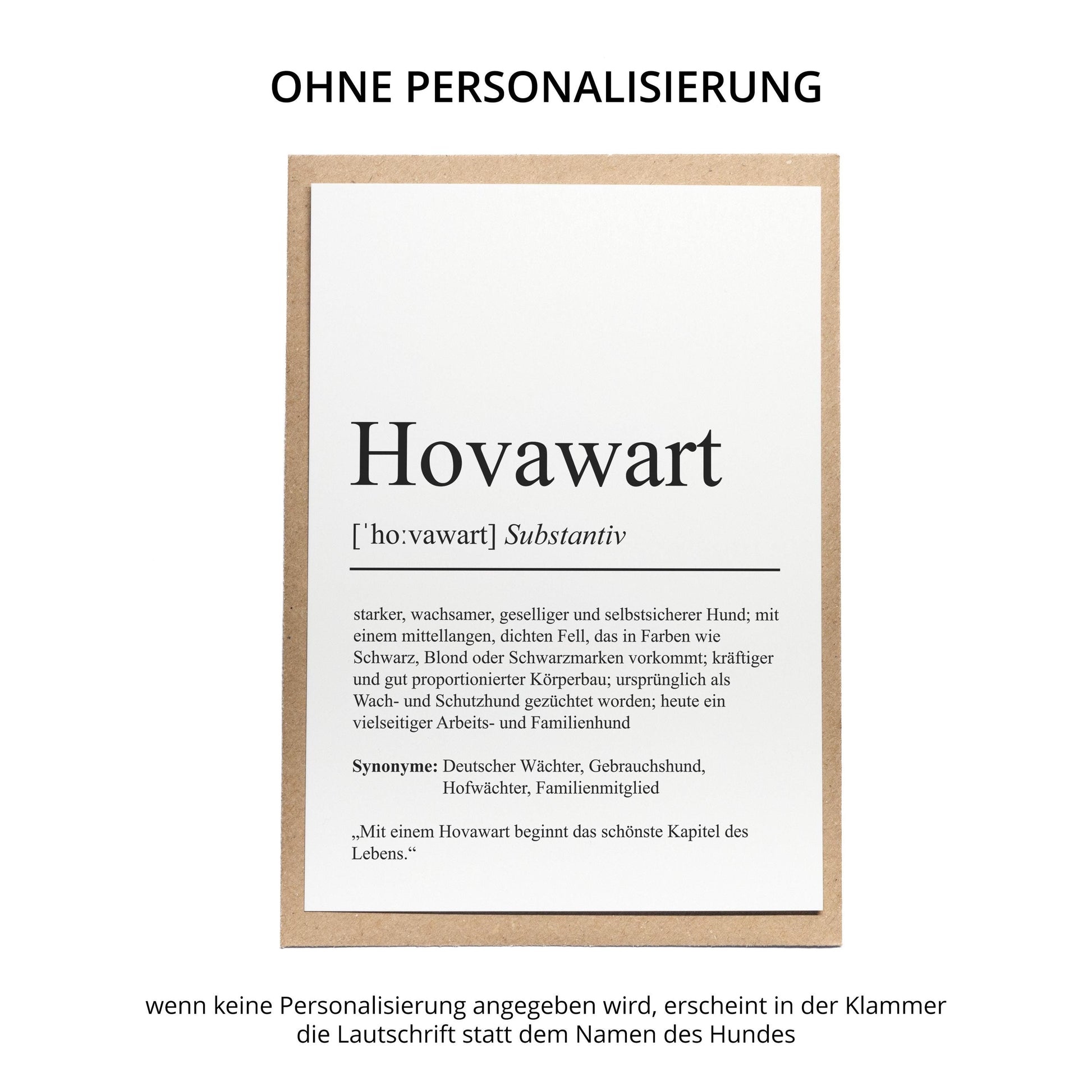 Hovawart Definition Karte personalisierbar mit Name Hunde Rasse Grußkarte Geschenk Hundebesitzer Karte Geburtstag Geschenk