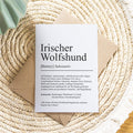 Irischer Wolfshund Definition Karte personalisierbar mit Name Hunde Rasse Grußkarte Geschenk Hundebesitzer Karte Geburtstag Geschenk