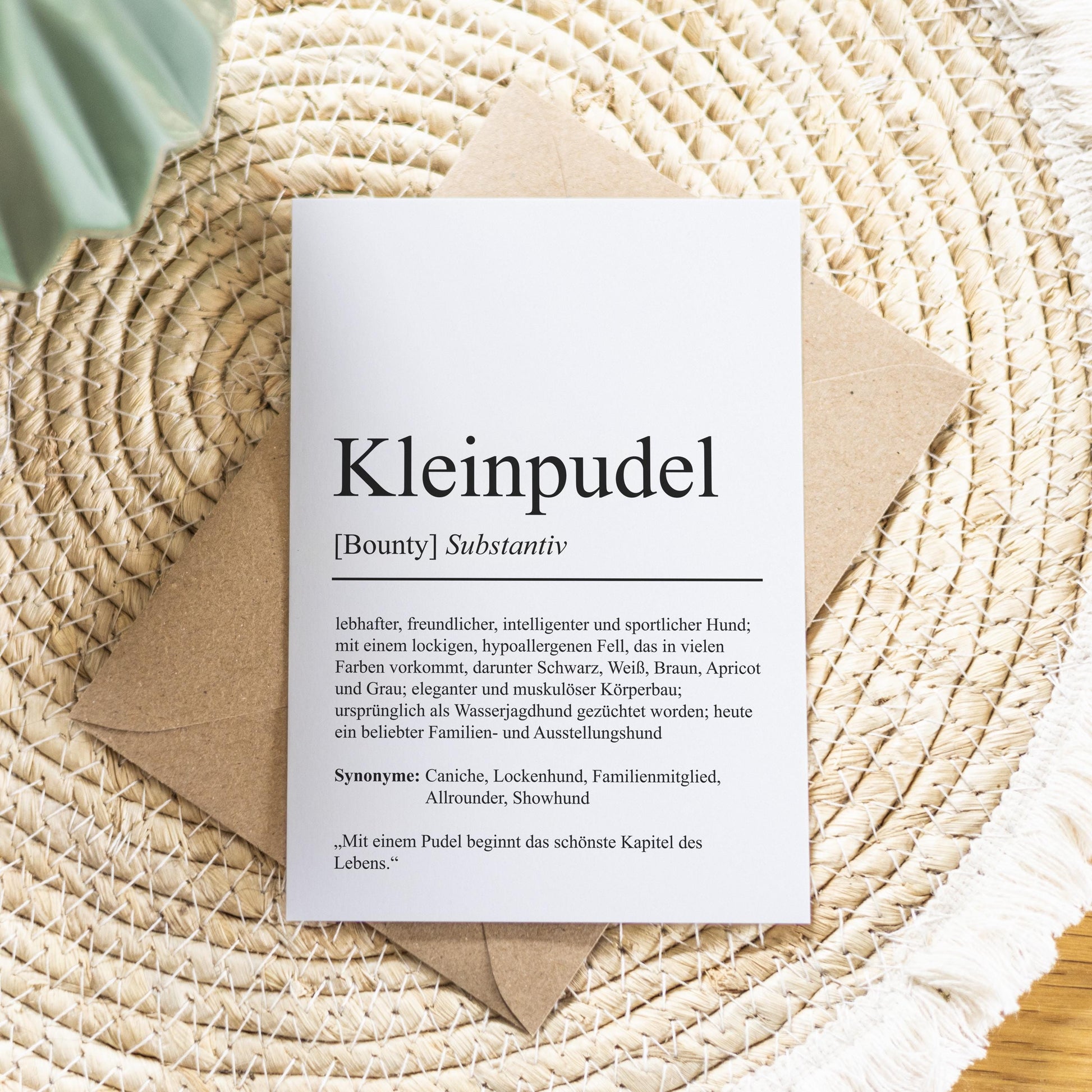 Kleinpudel Definition Karte personalisierbar mit Name Hunde Rasse Grußkarte Geschenk Hundebesitzer Karte Geburtstag Geschenk
