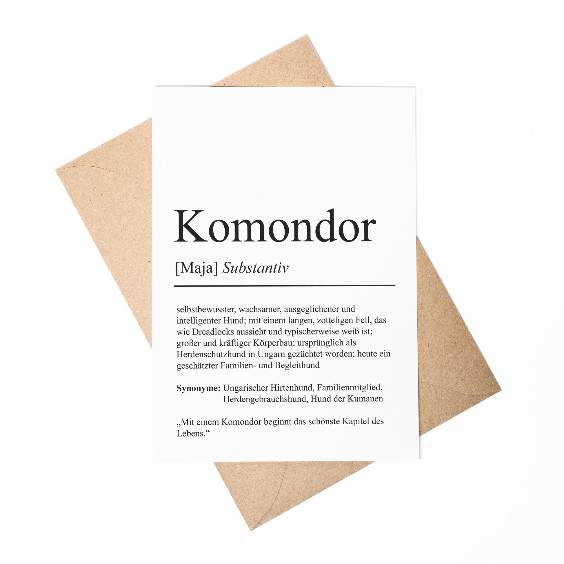 Komondor Definition Karte personalisierbar mit Name Hunde Rasse Grußkarte Geschenk Hundebesitzer Karte Geburtstag Geschenk