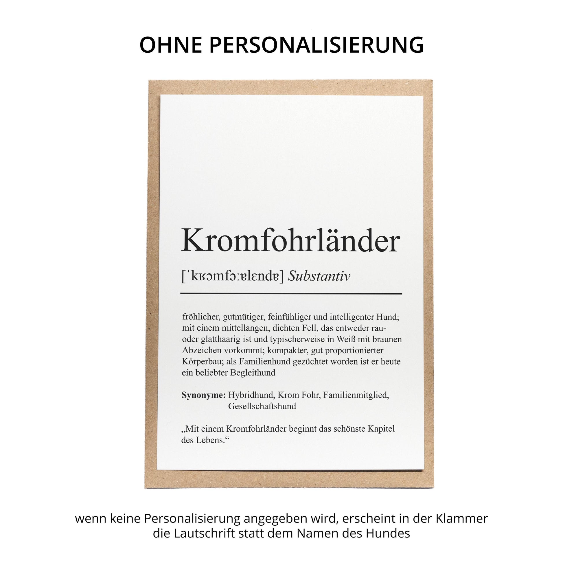 Kromfohrländer Definition Karte personalisierbar mit Name Hunde Rasse Grußkarte Geschenk Hundebesitzer Karte Geburtstag Geschenk