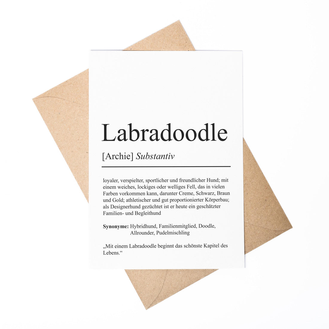 Labradoodle Definition Karte personalisierbar mit Name Hunde Rasse Grußkarte Geschenk Hundebesitzer Karte Geburtstag Geschenk
