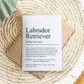 Labrador Retriever Definition Karte personalisierbar mit Name Hunde Rasse Grußkarte Geschenk Hundebesitzer Karte Geburtstag Geschenk
