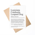 Louisiana Catahoula Leopard Dog Definition Karte personalisierbar mit Name Hunde Rasse Grußkarte Geschenk Hundebesitzer Karte Geburtstag