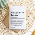 Manchester Terrier Definition Karte personalisierbar mit Name Hunde Rasse Grußkarte Geschenk Hundebesitzer Karte Geburtstag Geschenk