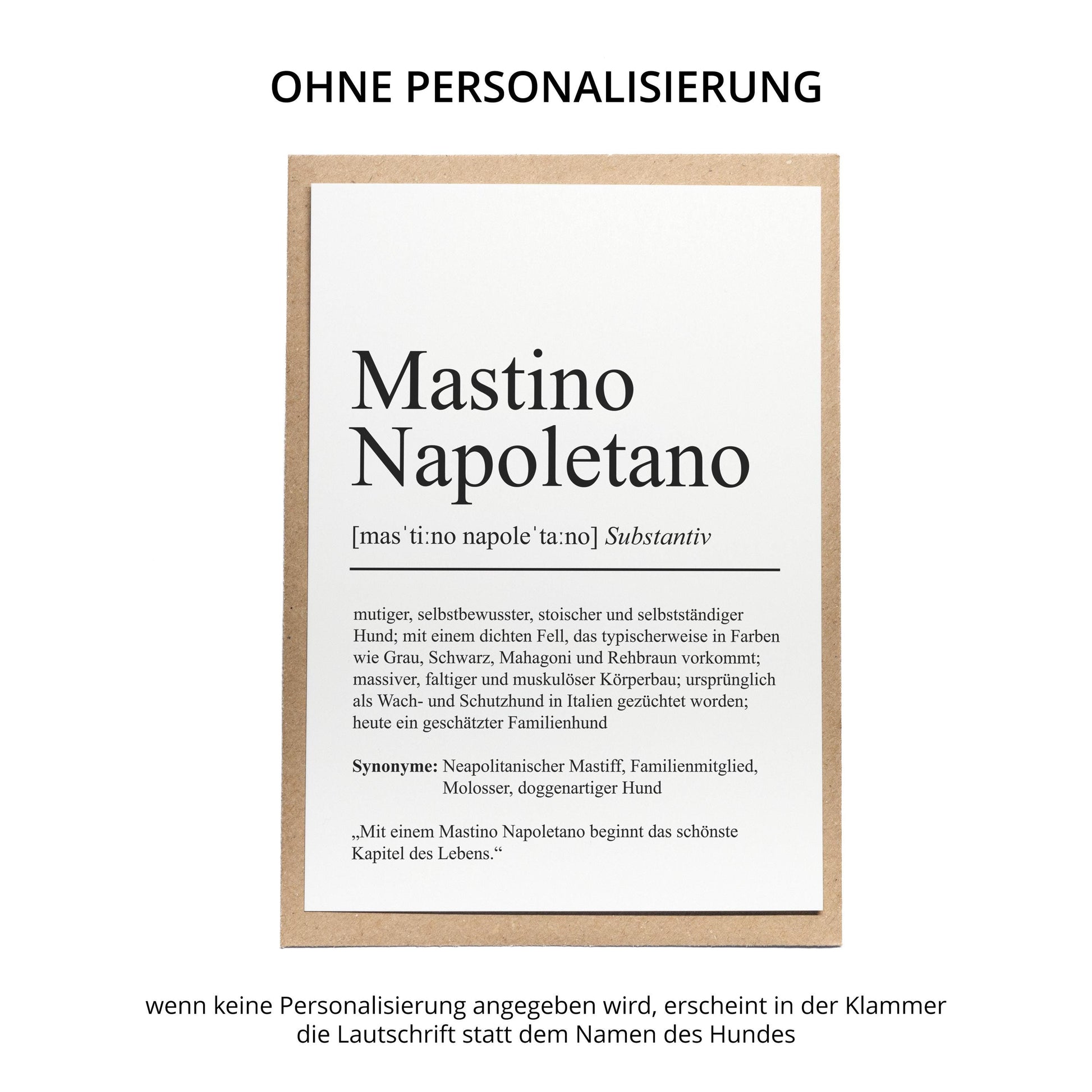 Mastino Napoletano Definition Karte personalisierbar mit Name Hunde Rasse Grußkarte Geschenk Hundebesitzer Karte Geburtstag Geschenk