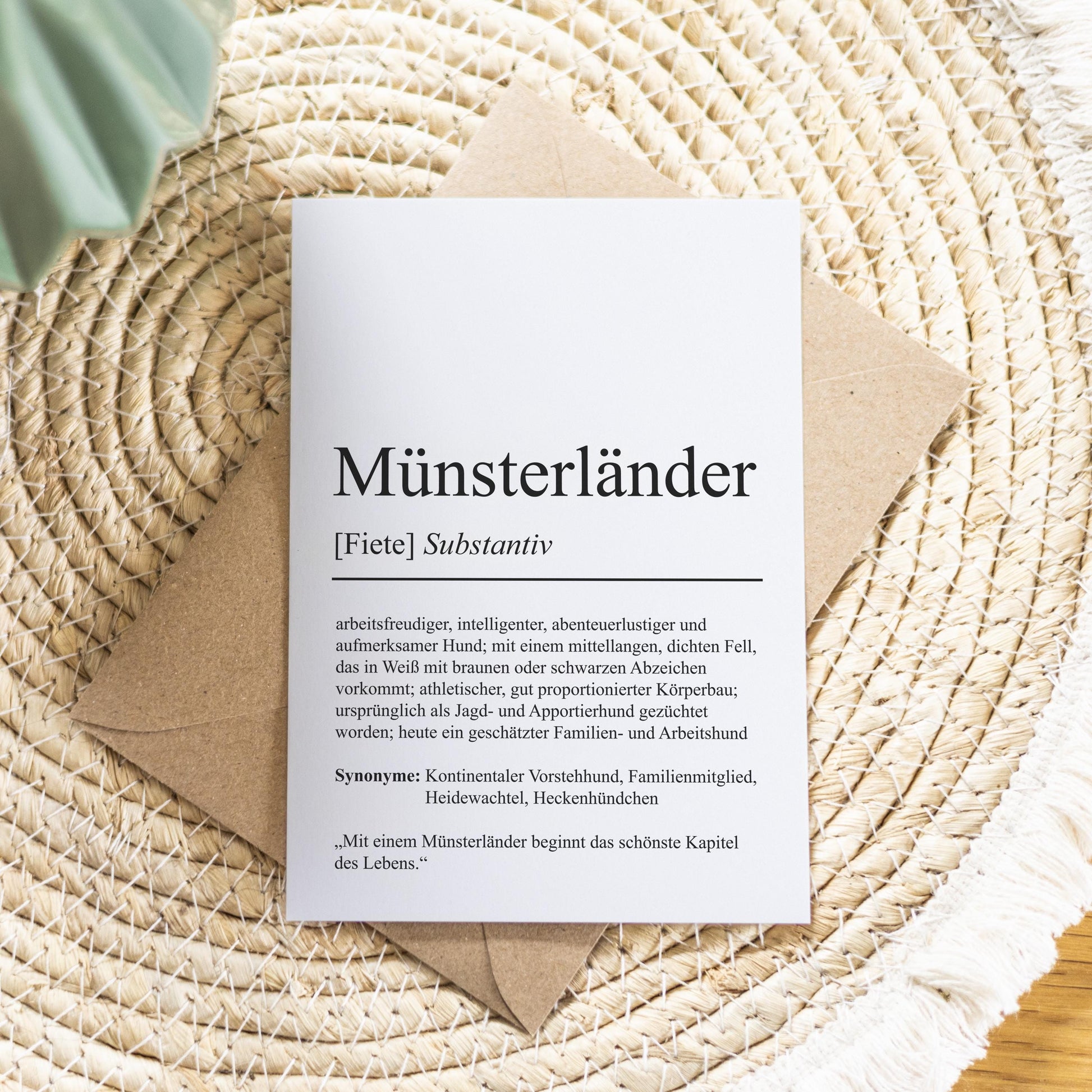 Münsterländer Definition Karte personalisierbar mit Name Hunde Rasse Grußkarte Geschenk Hundebesitzer Karte Geburtstag Geschenk