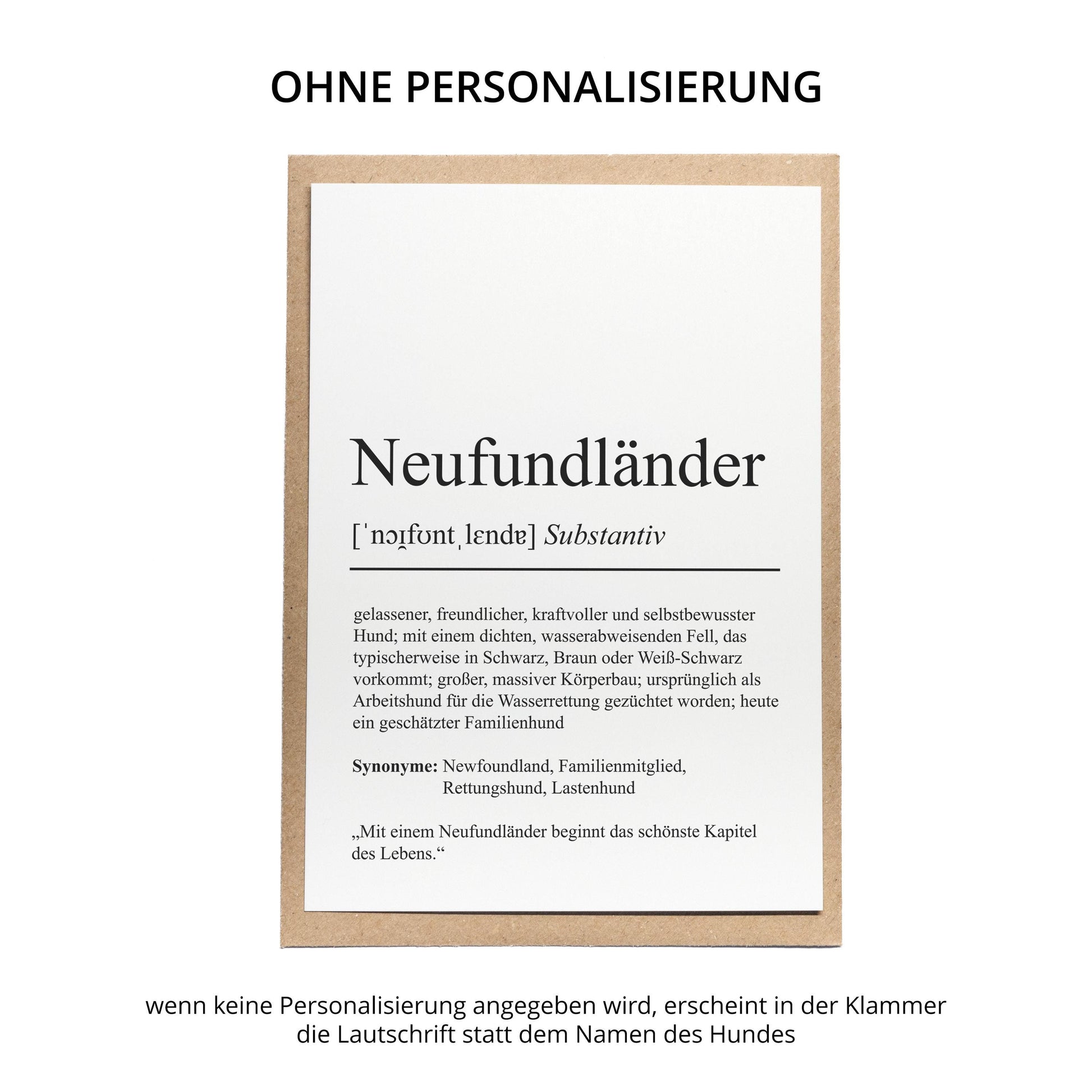 Neufundländer Definition Karte personalisierbar mit Name Hunde Rasse Grußkarte Geschenk Hundebesitzer Karte Geburtstag Geschenk
