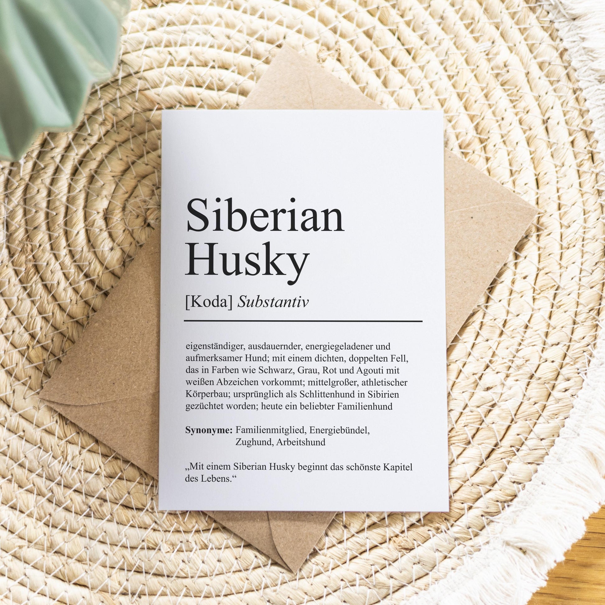 Siberian Husky Definition Karte personalisierbar mit Name Hunde Rasse Grußkarte Geschenk Hundebesitzer Karte Geburtstag Geschenk