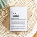 Tibet Terrier Definition Karte personalisierbar mit Name Hunde Rasse Grußkarte Geschenk Hundebesitzer Karte Geburtstag Geschenk
