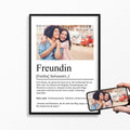 Freundin Definition Poster personalisierbar mit Bild + Namen Beste Freundin Poster Geschenk Einzug Geburtstag Geschenk Freundin Poster