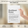 Kartäuser Katze Definition Poster personalisierbar mit Name Katze Rasse Poster Geschenk Katzenbesitzer Einzug Geburtstag Geschenk