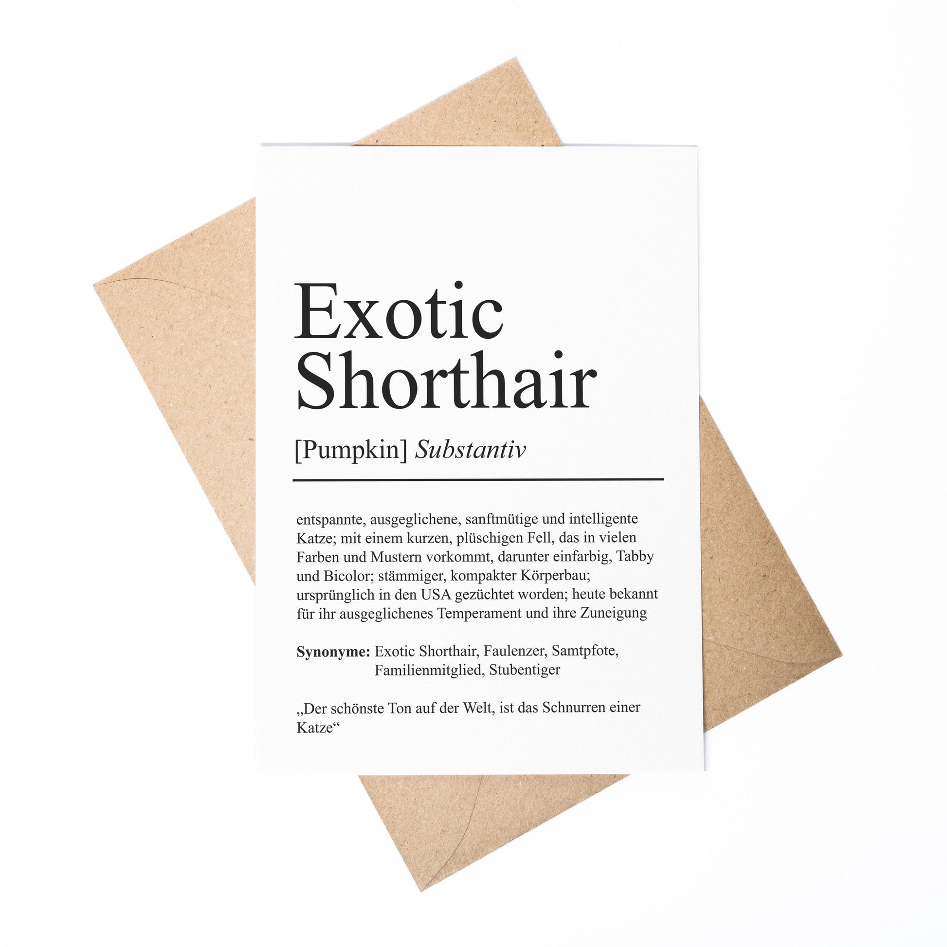 Exotic Shorthair Definition Karte personalisierbar mit Name Katze Rasse Grußkarte Geschenk Katzenbesitzer Karte Geburtstag Geschenk