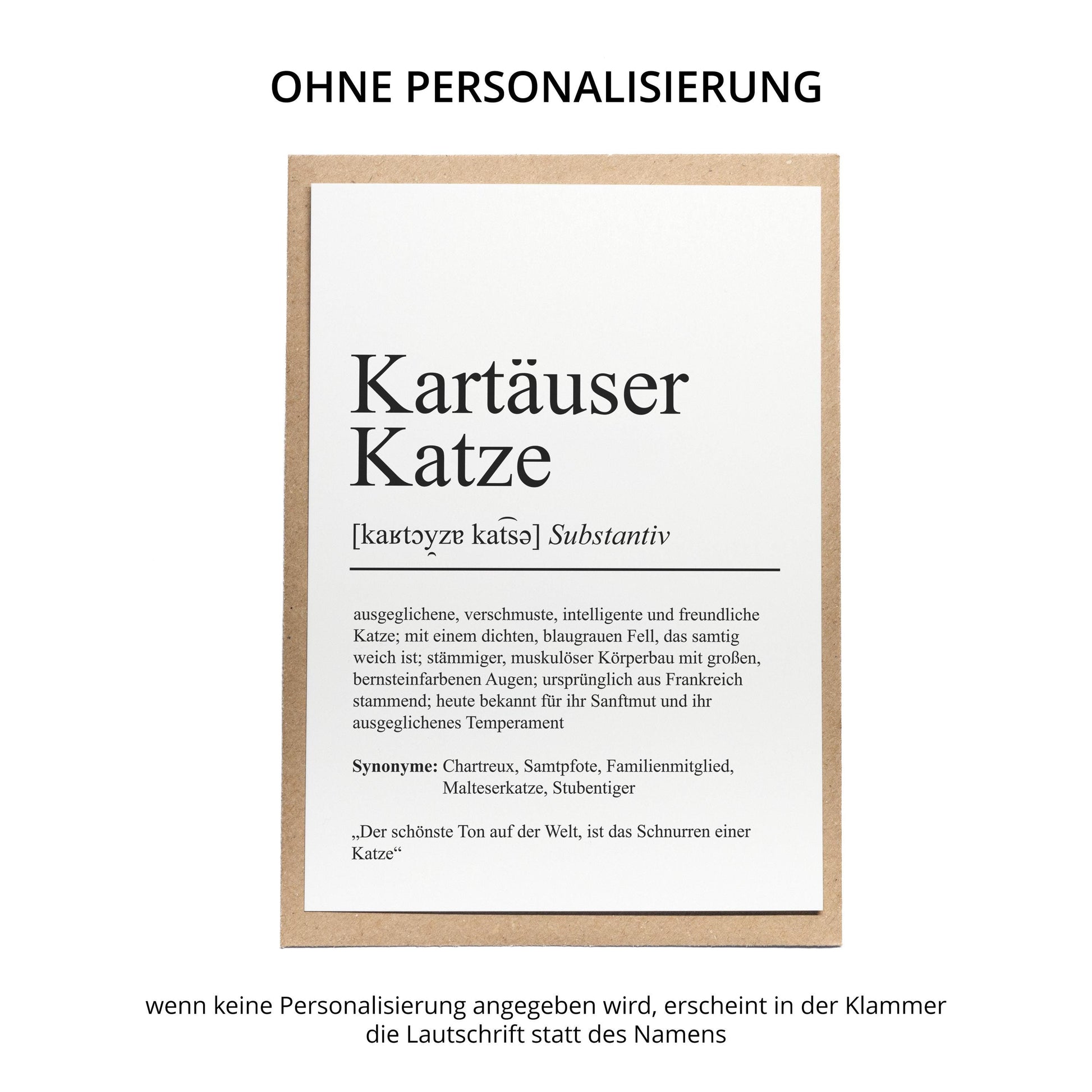 Kartäuser Katze Definition Karte personalisierbar mit Name Katze Rasse Grußkarte Geschenk Katzenbesitzer Karte Geburtstag Geschenk