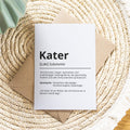 Kater Definition Karte personalisierbar mit Name Katze Kater Grußkarte Geschenk Katzenbesitzer Karte Geburtstag Geschenk