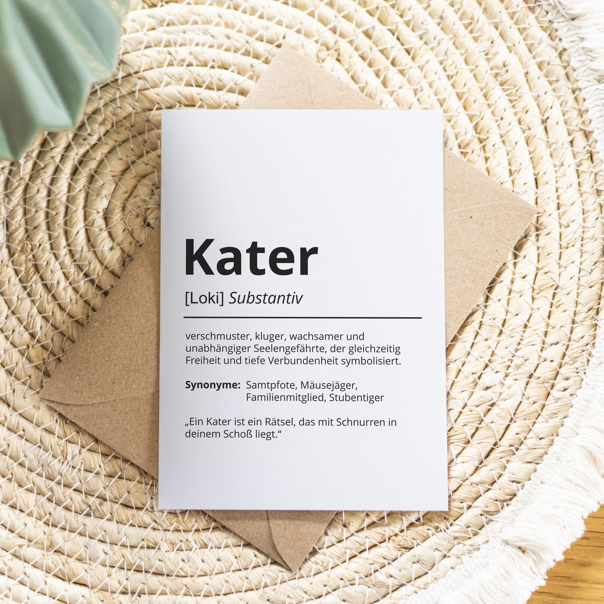 Kater Definition Karte personalisierbar mit Name Katze Kater Grußkarte Geschenk Katzenbesitzer Karte Geburtstag Geschenk