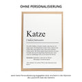 Katze Definition Karte personalisierbar mit Name Katze Grußkarte Geschenk Katzenbesitzer Karte Geburtstag Geschenk Katzenliebhaber