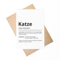 Katze Definition Karte personalisierbar mit Name Katze Grußkarte Geschenk Katzenbesitzer Karte Geburtstag Geschenk Katzenliebhaber