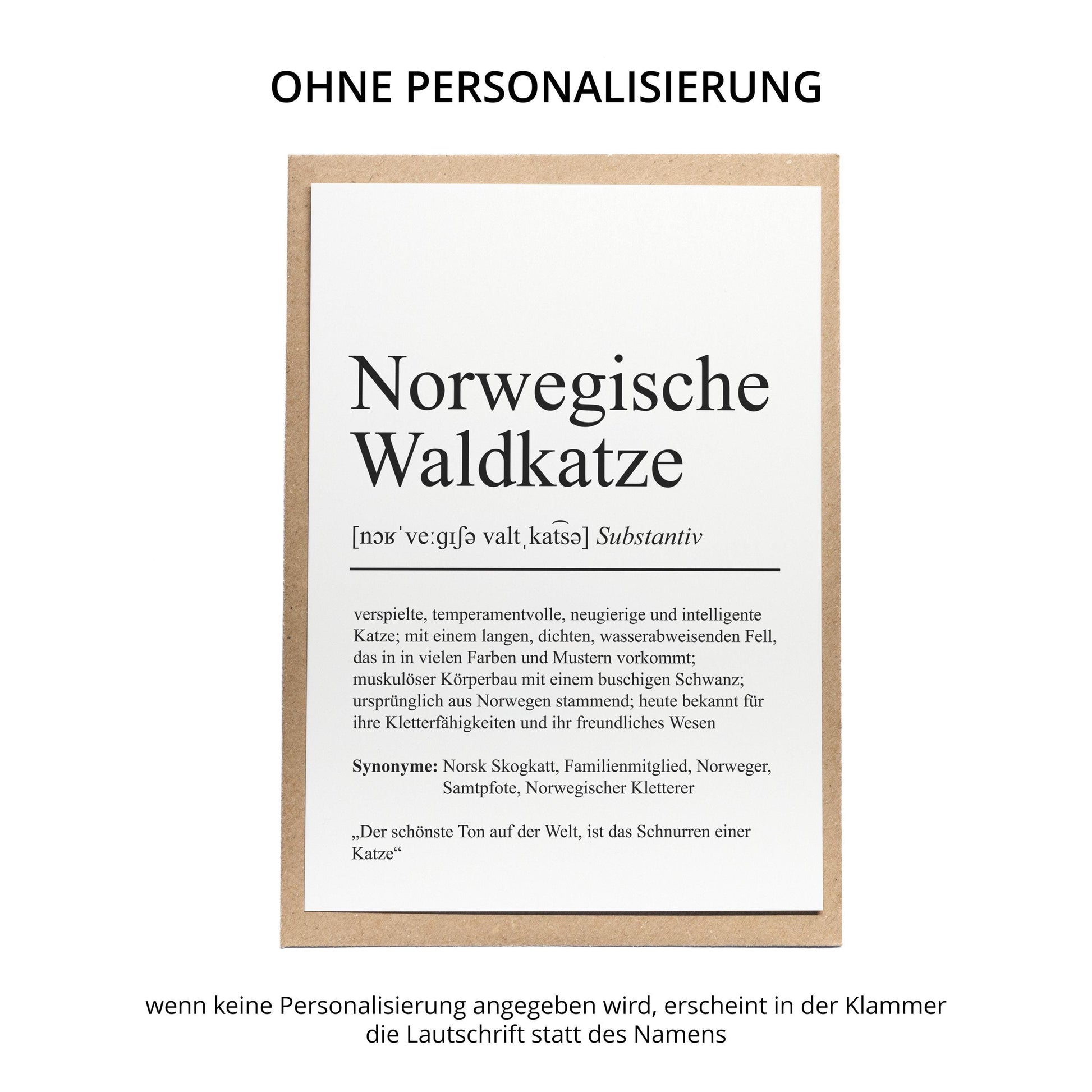 Norwegische Waldkatze Definition Karte personalisierbar mit Name Katze Rasse Grußkarte Geschenk Katzenbesitzer Karte Geburtstag Geschenk