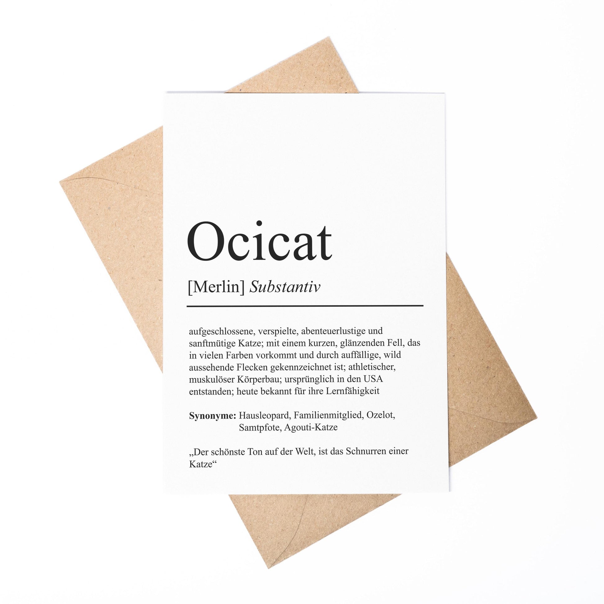 Ocicat Definition Karte personalisierbar mit Name Katze Rasse Grußkarte Geschenk Katzenbesitzer Karte Geburtstag Geschenk