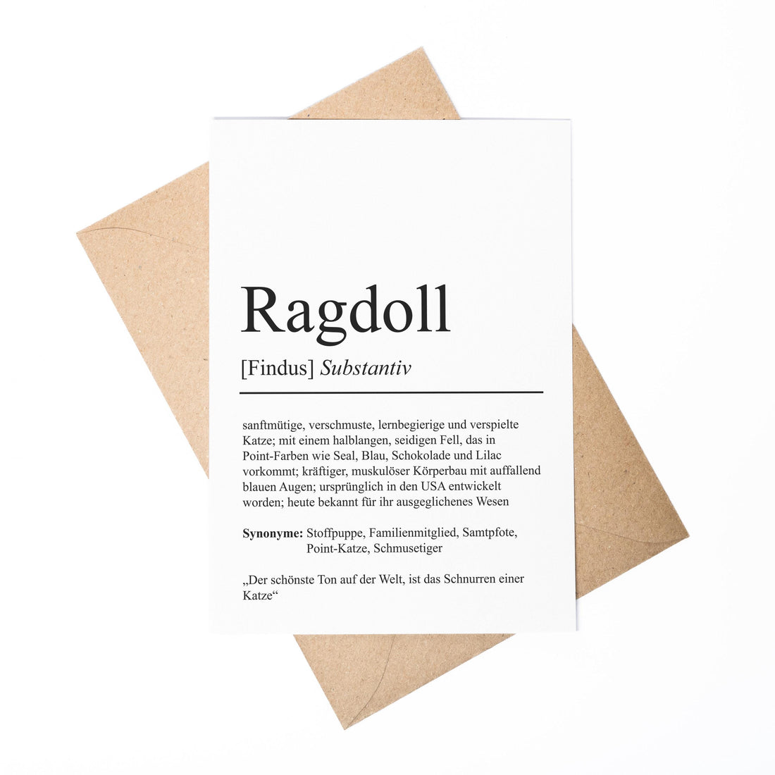 Ragdoll Definition Karte personalisierbar mit Name Katze Rasse Grußkarte Geschenk Katzenbesitzer Karte Geburtstag Geschenk