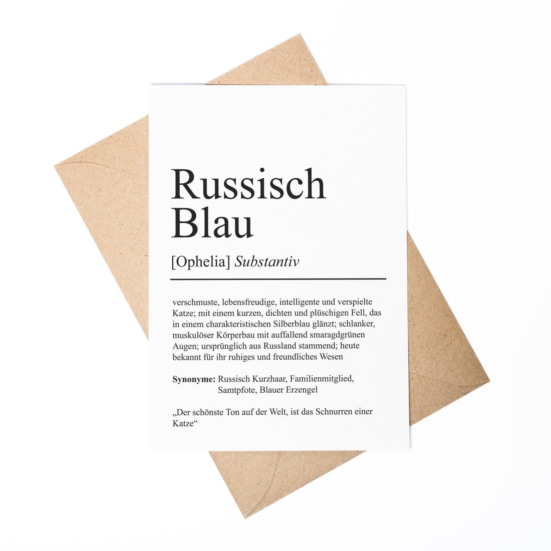 Russisch Blau Definition Karte personalisierbar mit Name Katze Rasse Grußkarte Geschenk Katzenbesitzer Karte Geburtstag Geschenk