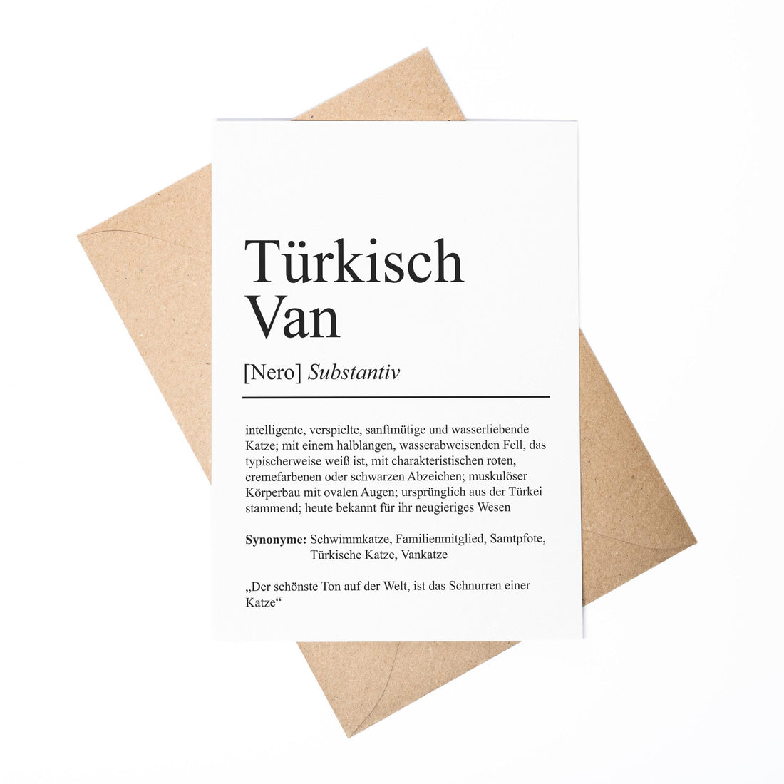 Türkisch Van Definition Karte personalisierbar mit Name Katze Rasse Grußkarte Geschenk Katzenbesitzer Karte Geburtstag Geschenk