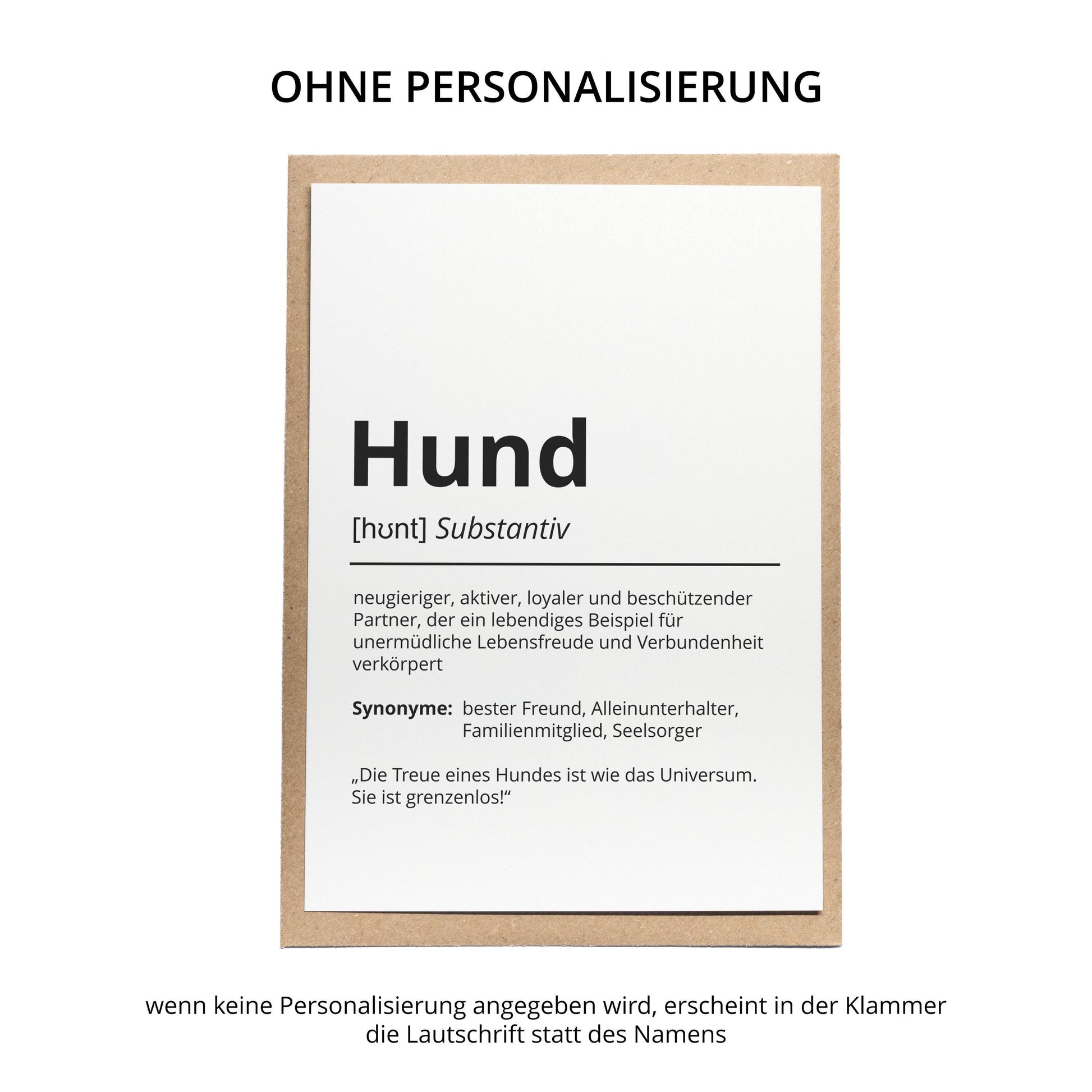 Hund Definition Karte personalisierbar mit Name Hund Grußkarte Geschenk Hundebesitzer Karte Geburtstag Geschenk Hundeliebhaber