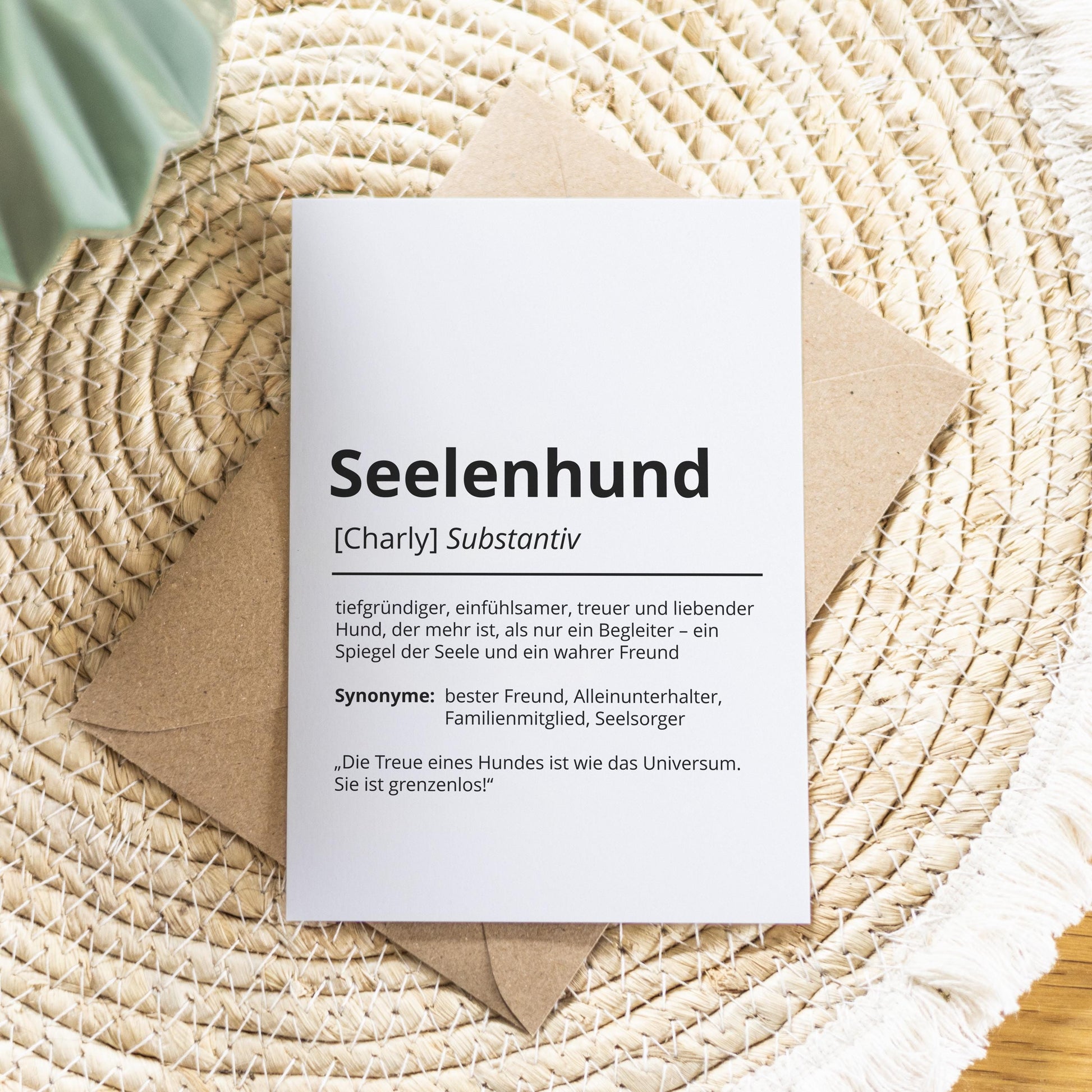 Seelenhund Definition Karte personalisierbar mit Name Hund Grußkarte Geschenk Hundebesitzer Karte Geburtstag Geschenk Hundeliebhaber