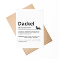 Dackel Definition Karte personalisierbar mit Name Hunde Rasse Grußkarte Geschenk Hundebesitzer Karte Geburtstag Geschenk