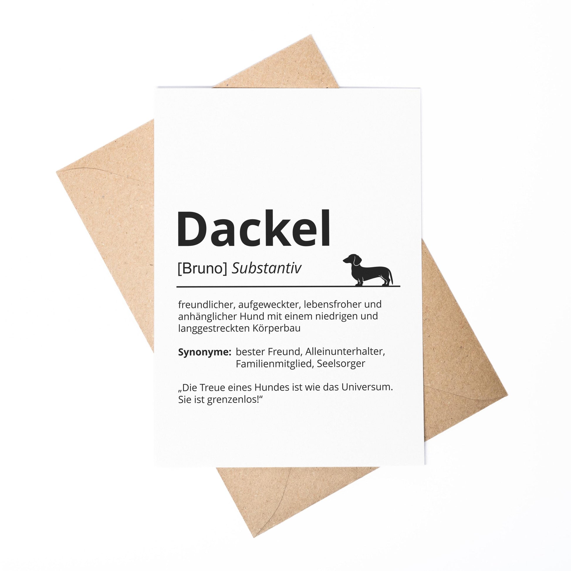 Dackel Definition Karte personalisierbar mit Name Hunde Rasse Grußkarte Geschenk Hundebesitzer Karte Geburtstag Geschenk