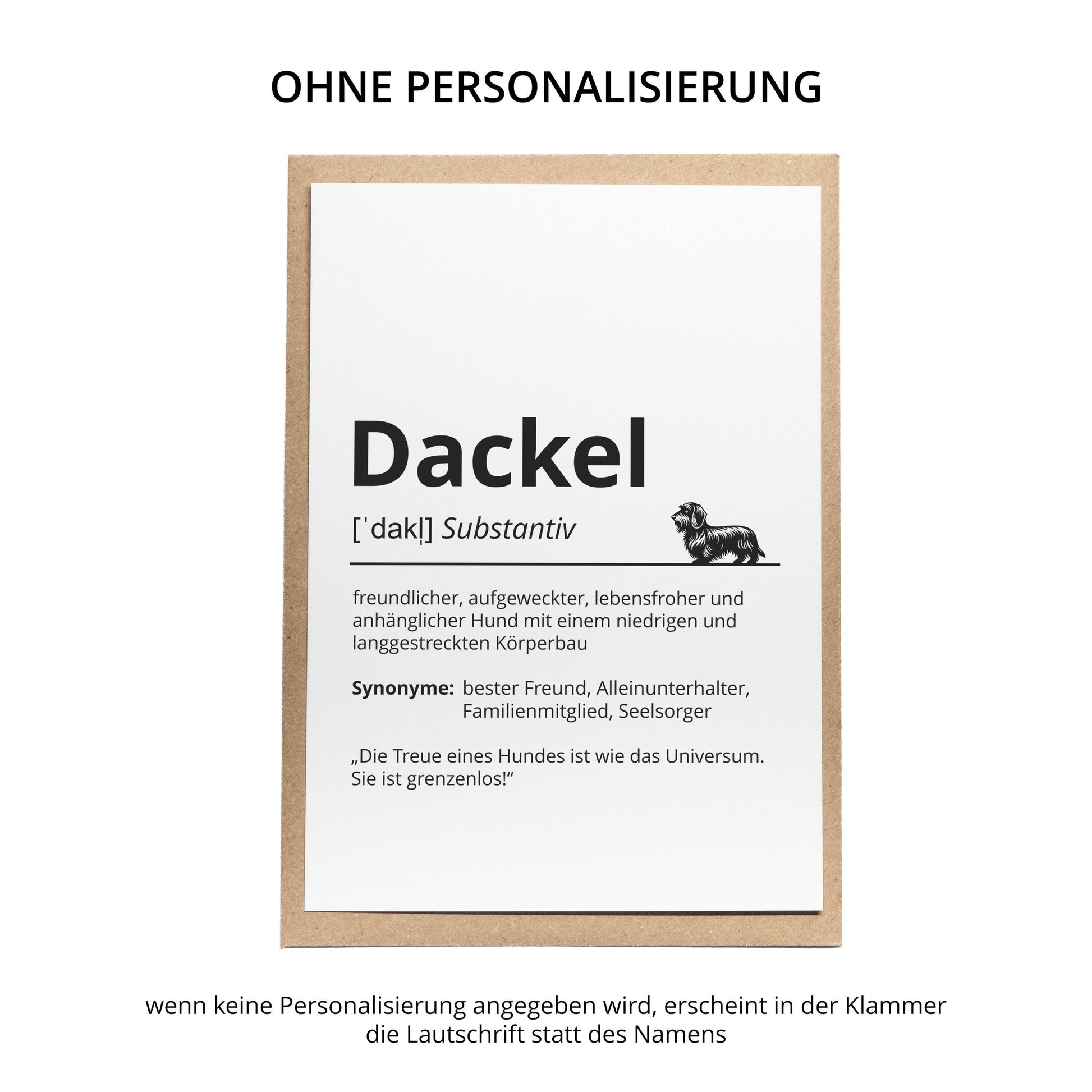 Dackel Definition Karte personalisierbar mit Name Hunde Rasse Grußkarte Geschenk Hundebesitzer Karte Geburtstag Geschenk