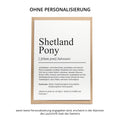Shetland Pony Definition Karte personalisierbar mit Name Pferd Rasse Grußkarte Geschenk Reiter Karte Geburtstag Geschenk Pferdeliebhaber