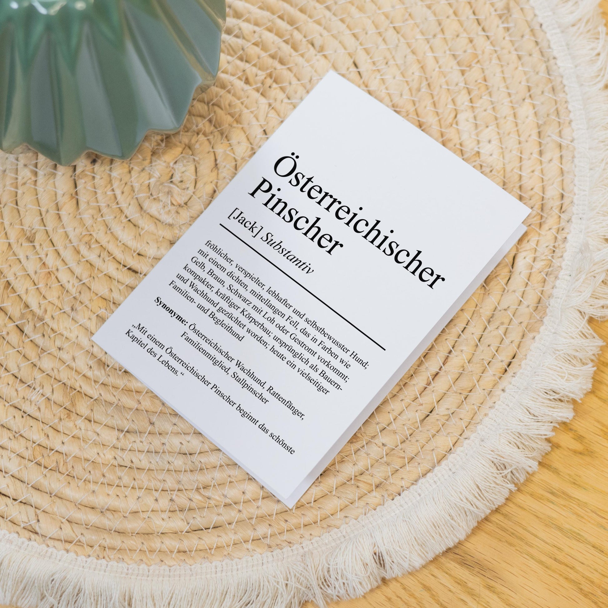 Österreichischer Pinscher Definition Karte personalisierbar mit Name Hunde Rasse Grußkarte Geschenk Hundebesitzer Karte Geburtstag Geschenk