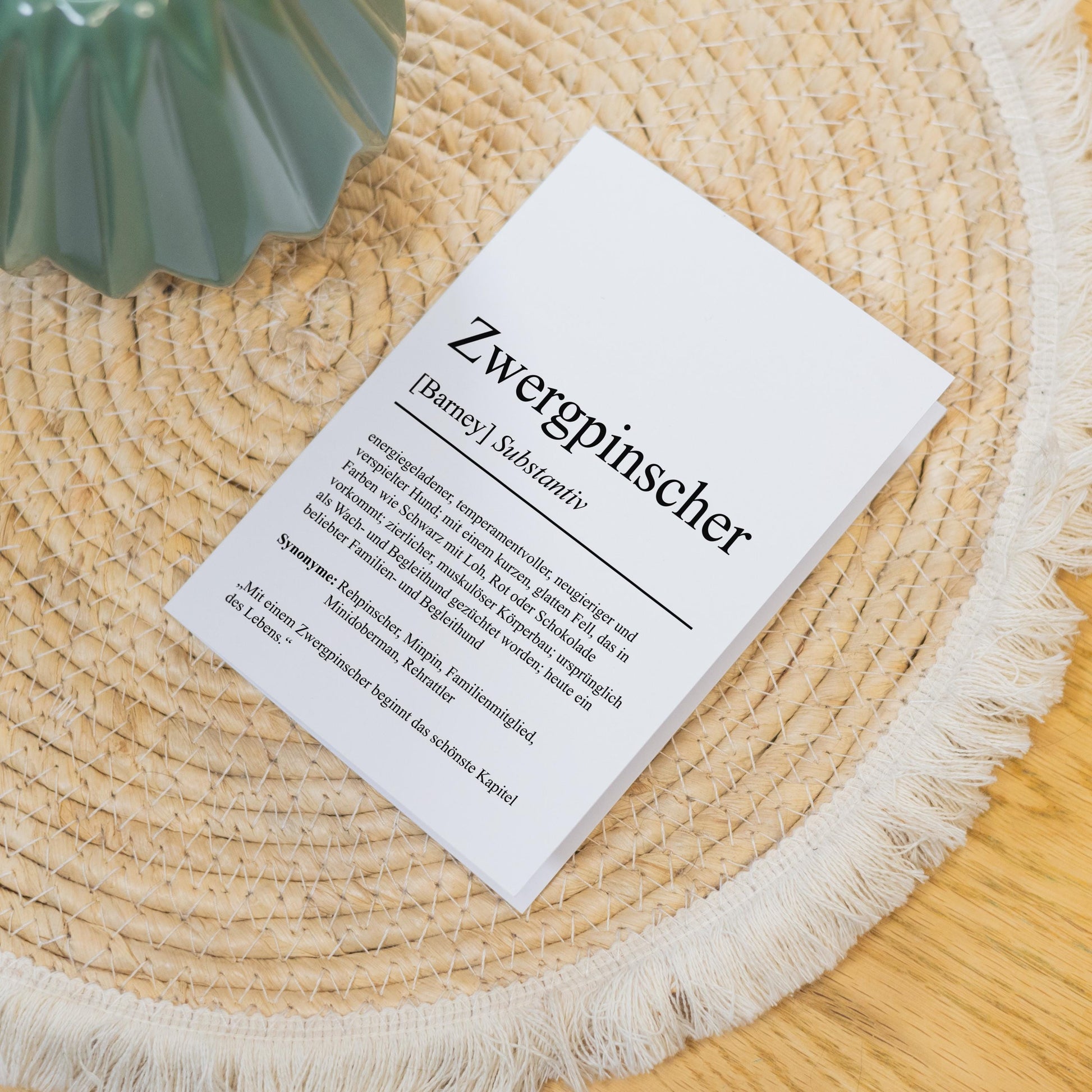 Zwergpinscher Definition Karte personalisierbar mit Name Hunde Rasse Grußkarte Geschenk Hundebesitzer Karte Geburtstag Geschenk