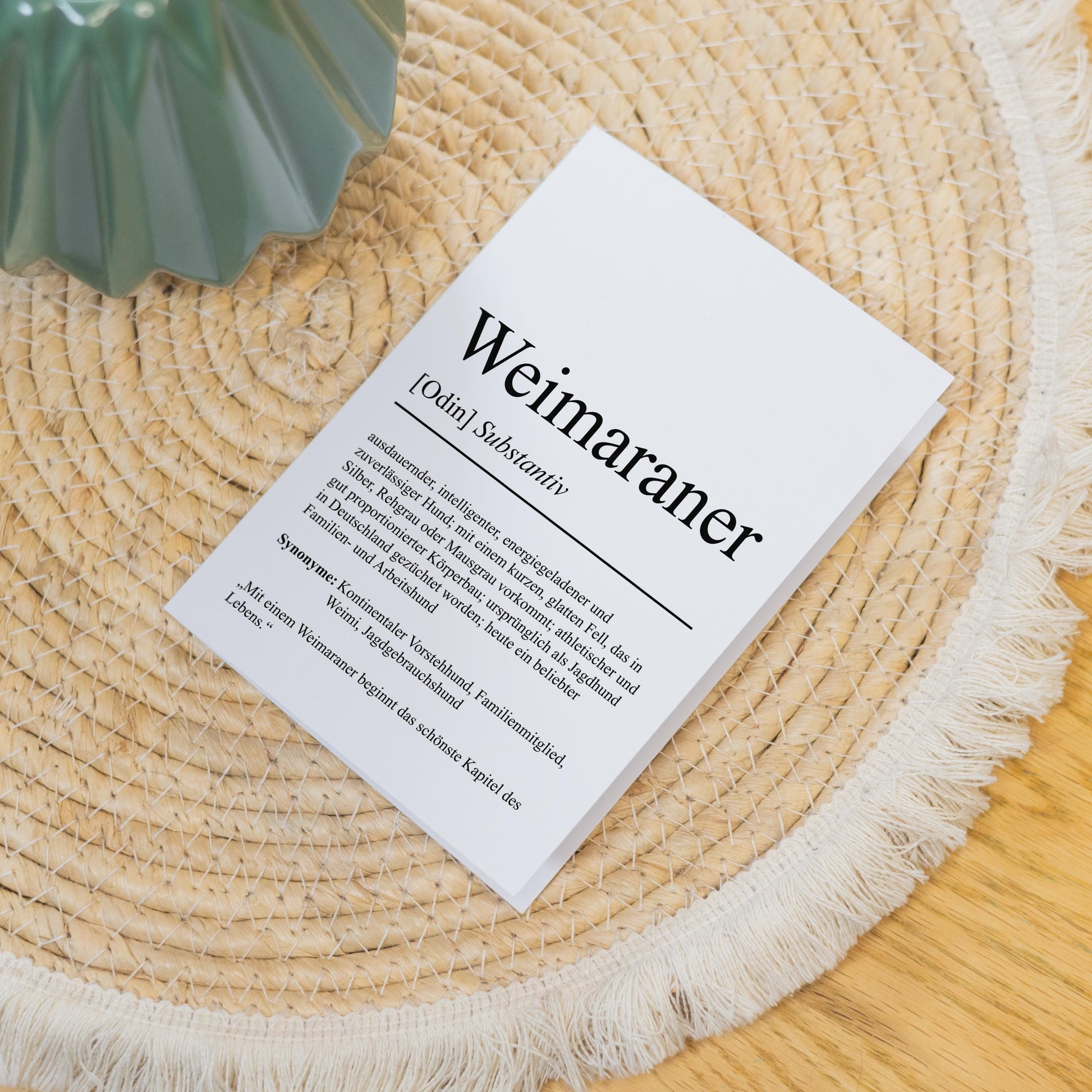 Weimaraner Definition Karte personalisierbar mit Name Hunde Rasse Grußkarte Geschenk Hundebesitzer Karte Geburtstag Geschenk