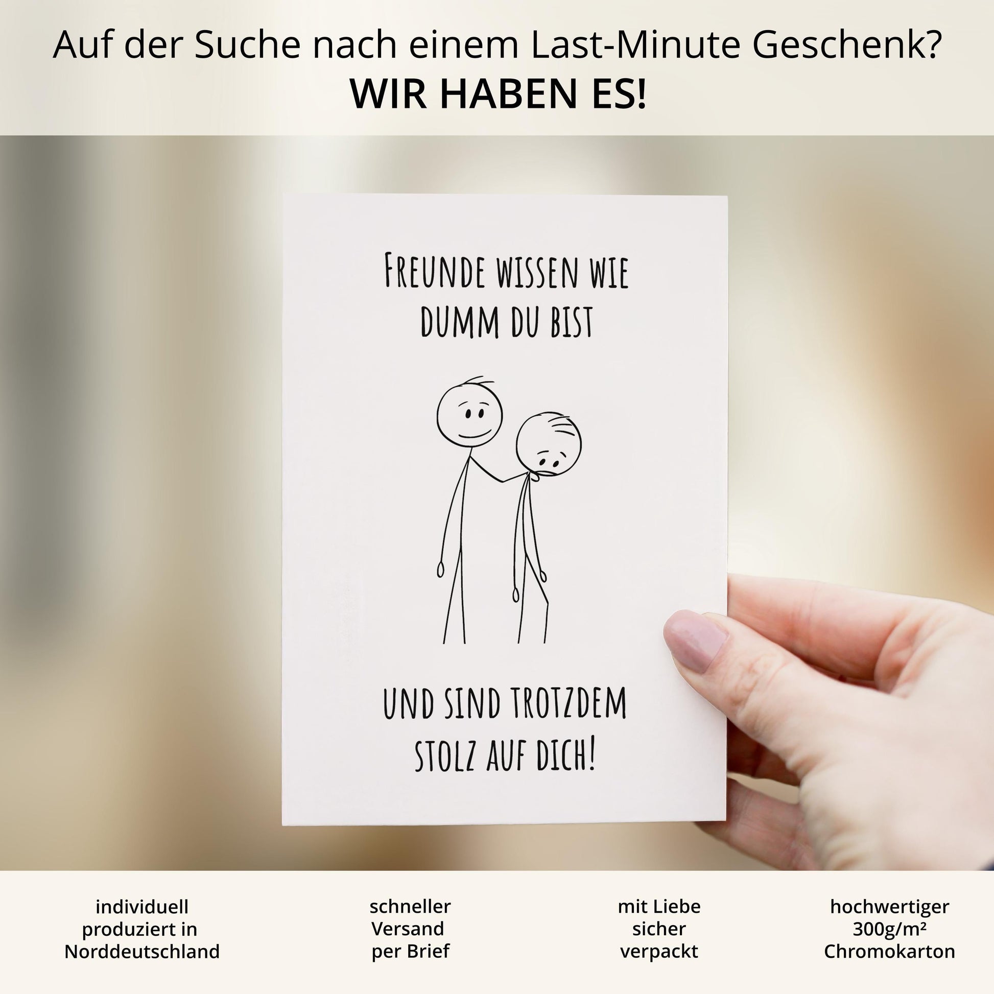Spruchkarte Dumm A6 personalisierbar Karte Spruchkarte Geschenk zum Geburtstag Geschenkkarte für Freunde Spruchkarte personalisierbar