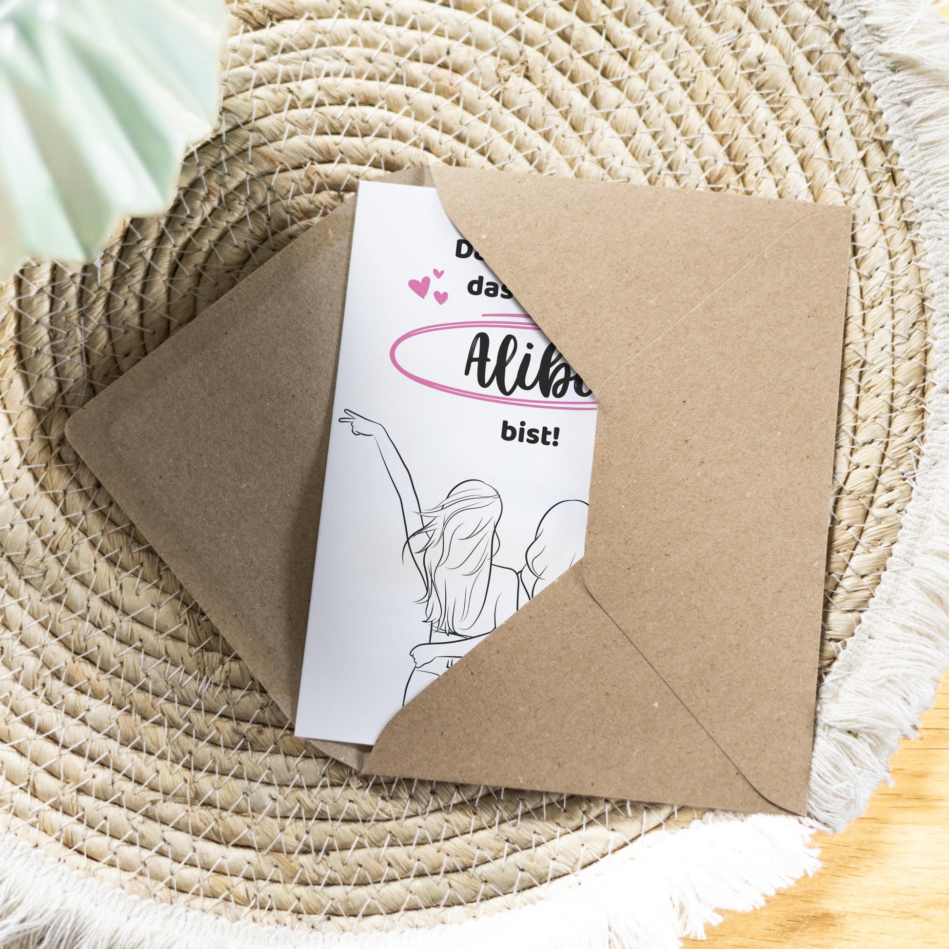 Spruchkarte Alibi A6 personalisierbar Karte Spruchkarte Geschenk Geschenkkarte für Freundin Spruchkarte personalisierbar