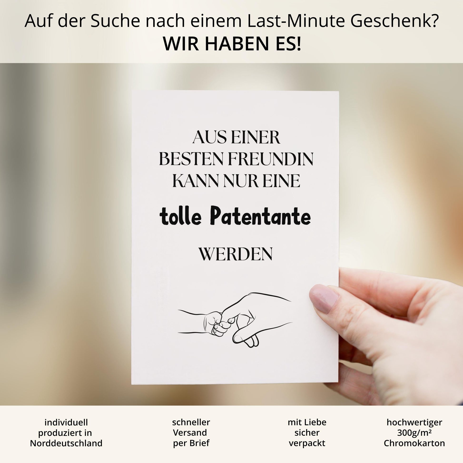 Spruchkarte Patentante personalisierbar Karte Spruchkarte Geschenk Patentante Geschenkkarte für Freunde Spruchkarte personalisierbar