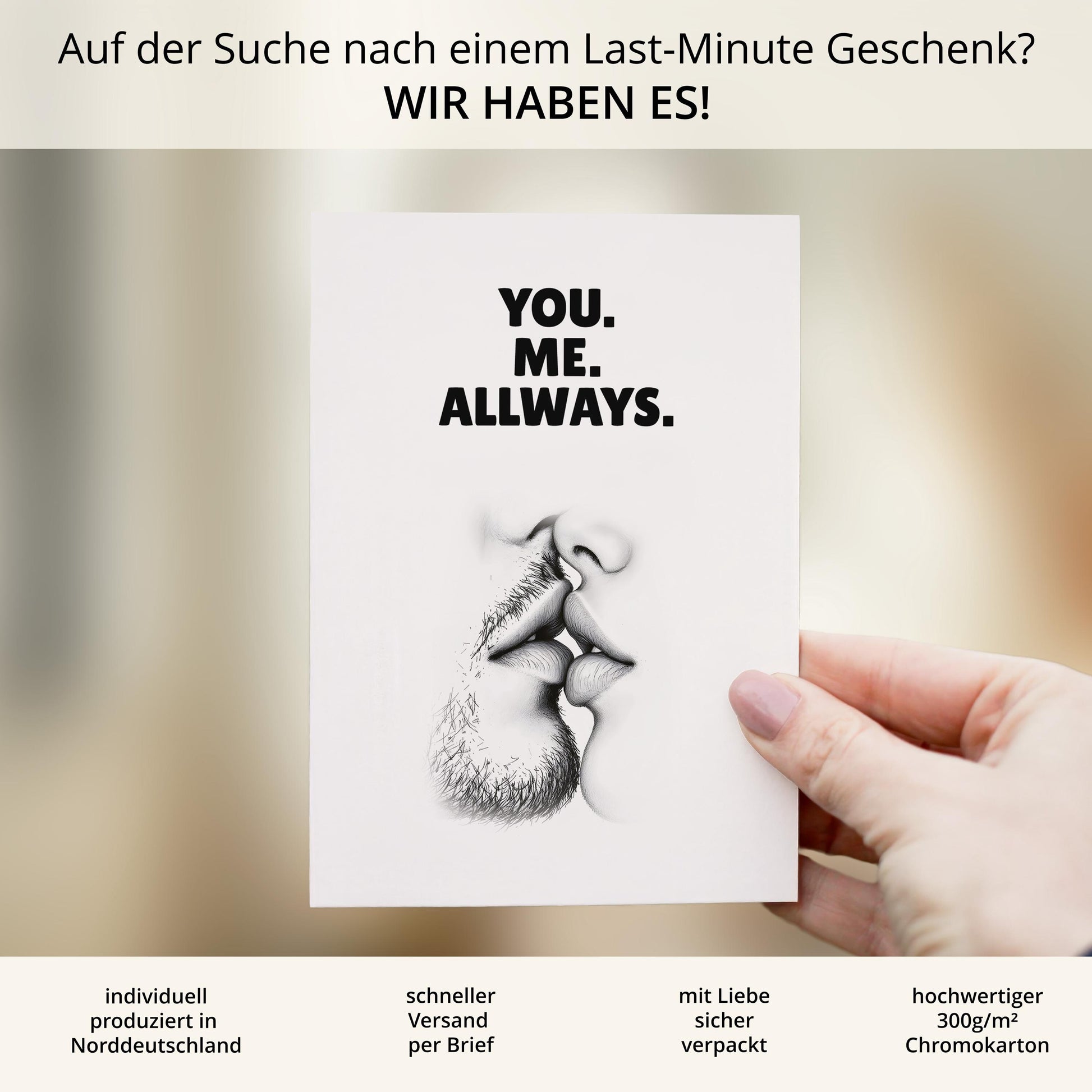 Spruchkarte You Me A6 personalisierbar Karte Spruchkarte für Partner Geschenkkarte für Verliebte Spruchkarte personalisierbar