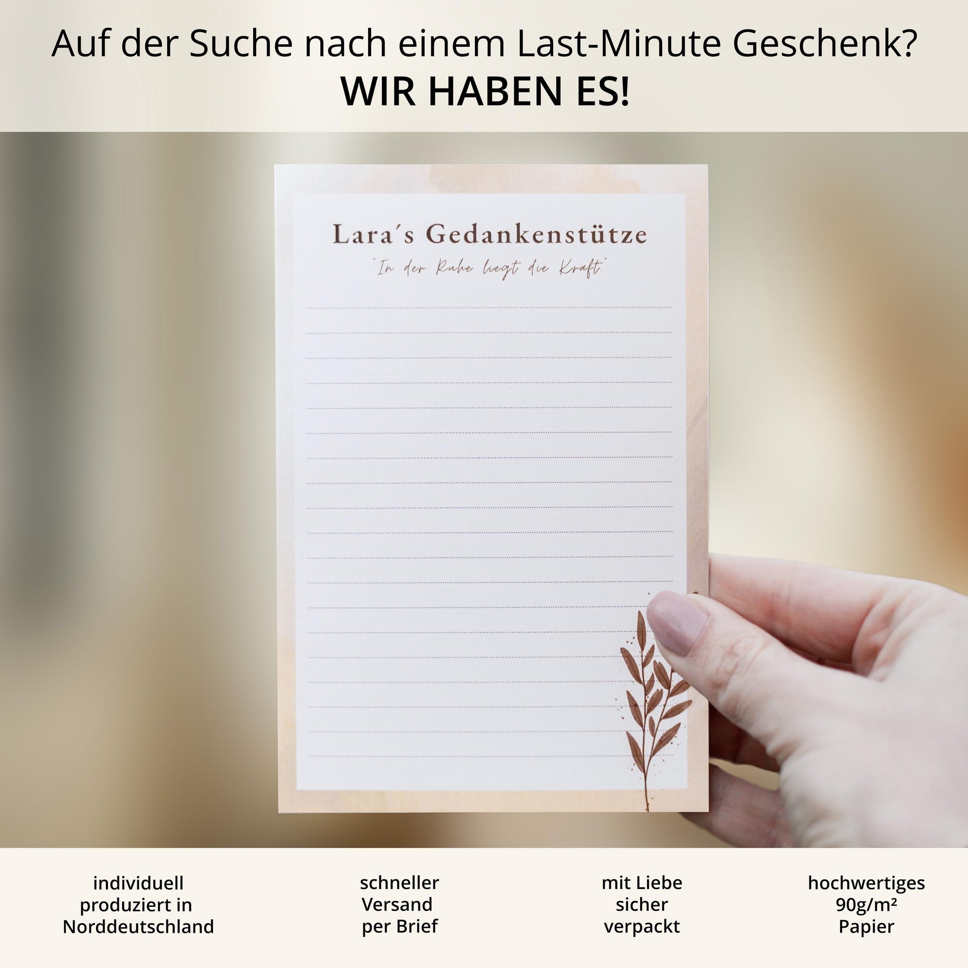 Notizblock Gedankenstütze personalisierbar mit Namen To-Do Liste Notizblock für Studenten Bürobedarf Geschenk Kollege