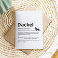 Dackel Definition Karte personalisierbar mit Name Hunde Rasse Grußkarte Geschenk Hundebesitzer Karte Geburtstag Geschenk