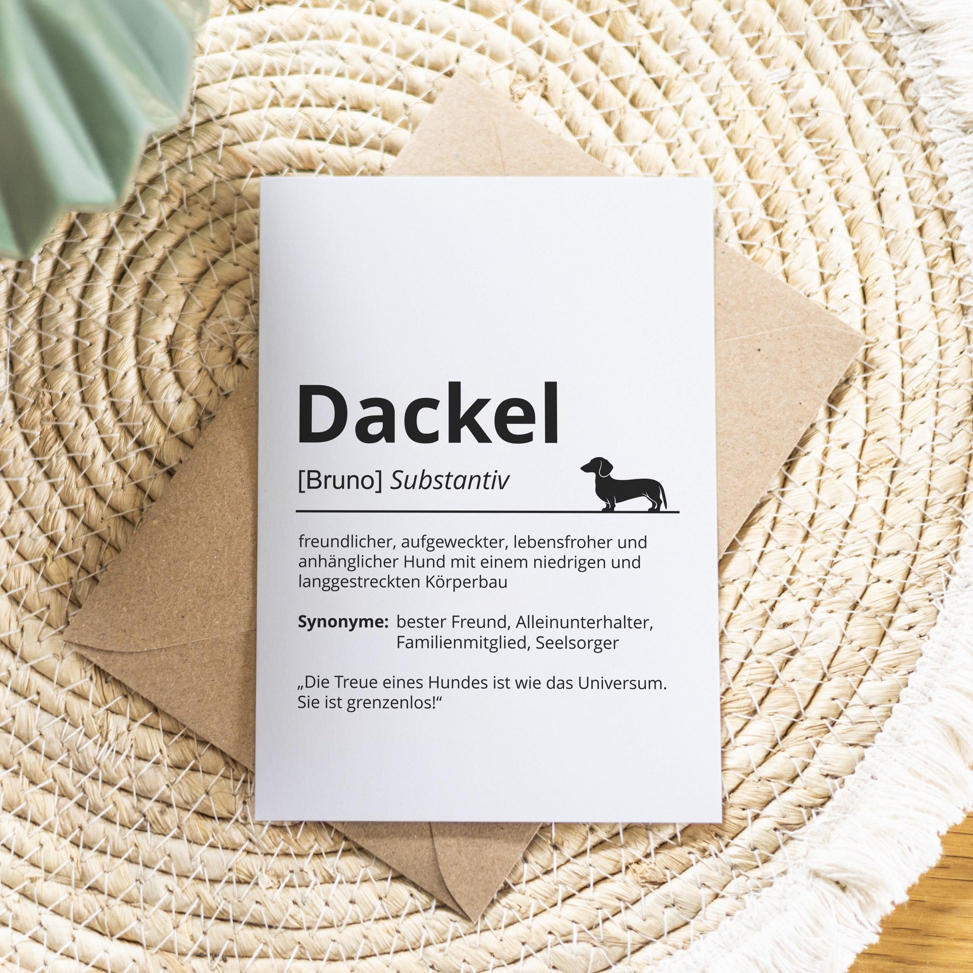 Dackel Definition Karte personalisierbar mit Name Hunde Rasse Grußkarte Geschenk Hundebesitzer Karte Geburtstag Geschenk