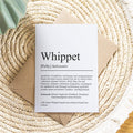 Whippet Definition Karte personalisierbar mit Name Hunde Rasse Grußkarte Geschenk Hundebesitzer Karte Geburtstag Geschenk