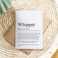 Whippet Definition Karte personalisierbar mit Name Hunde Rasse Grußkarte Geschenk Hundebesitzer Karte Geburtstag Geschenk