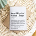 West Highland White Terrier Definition Karte personalisierbar mit Name Hunde Rasse Grußkarte Geschenk Hundebesitzer Karte Geburtstag
