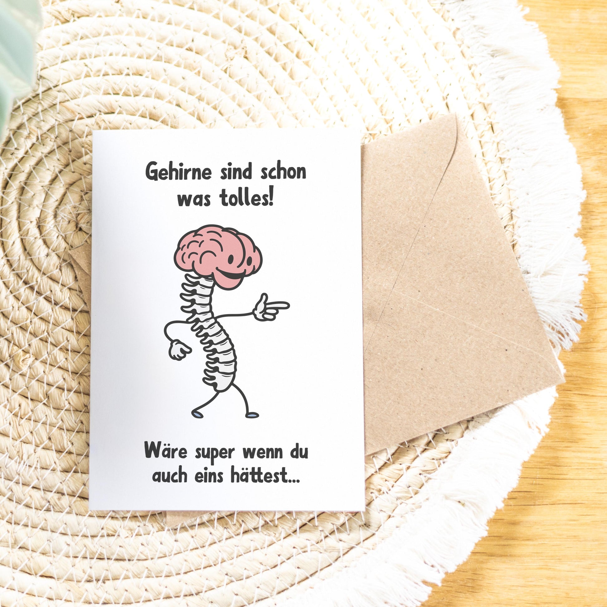 Spruchkarte Gehirn A6 personalisierbar Karte Spruchkarte Geschenk zum Geburtstag Geschenkkarte für Freunde Spruchkarte personalisierbar